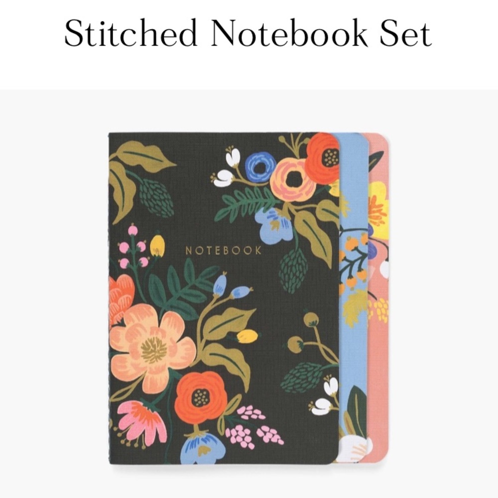 Stitched Floral Notebook Set